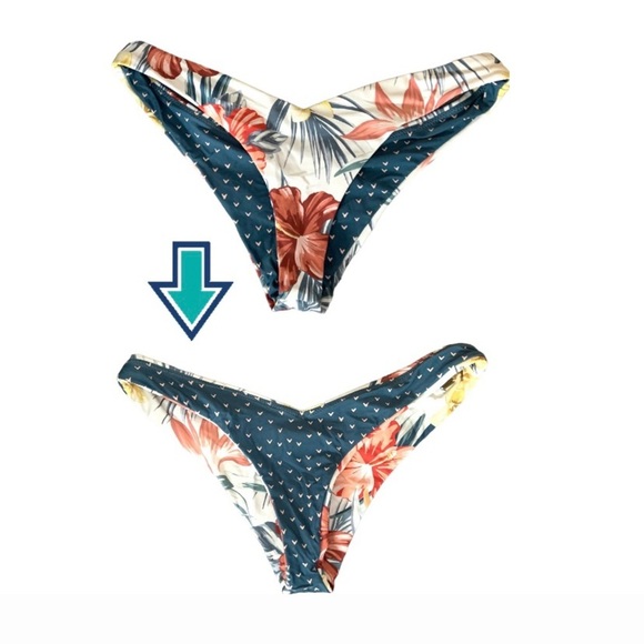 💙1Set of 3 MCX: 2 small tops bikinis-Turquoise small Reversible bottom LIKE NEW💙 - Picture 6 of 11